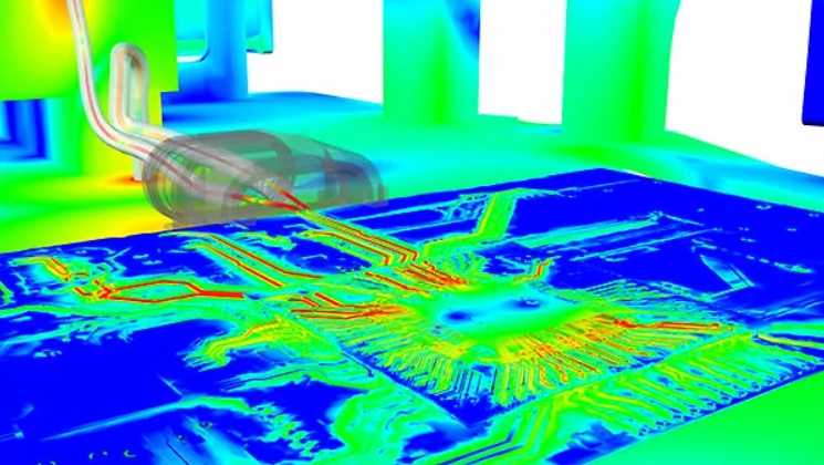Ansys HFSS로 패키지, PCB, 커넥터, 케이블이 포함된 복잡한 전자기 시스템을 해석하는 이미지